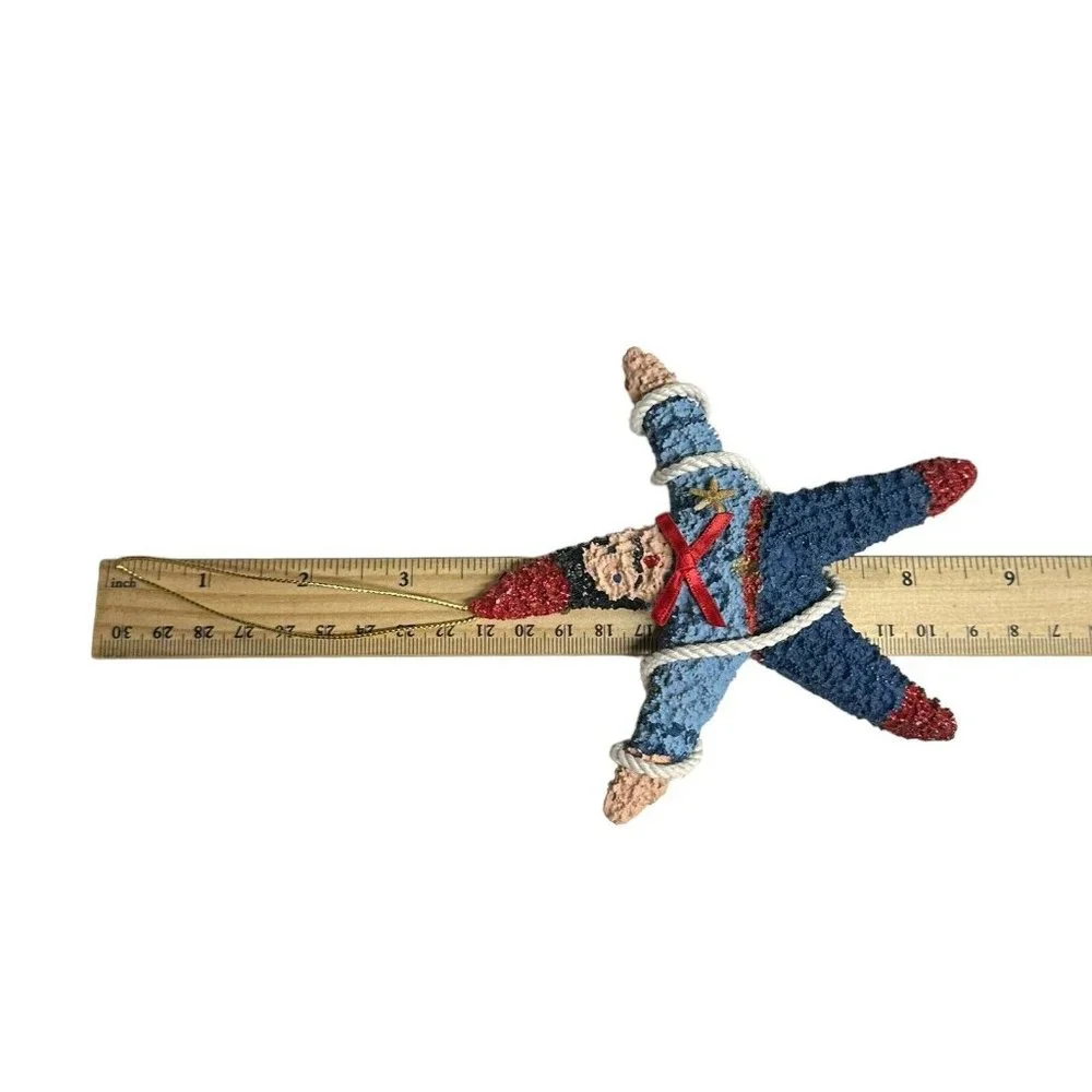 Starfish Christmas Ornament Hand Painted Toy‎ Soldier Nutcracker Texas Santa 5